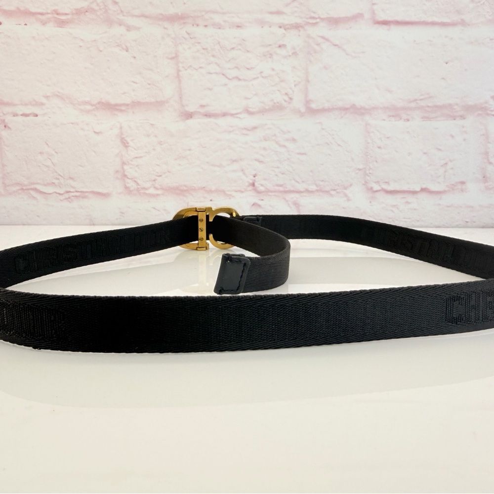 Christian Dior Black Nylon Saddle CD Belt Jacquard - Picture 7 of 10